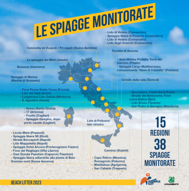 La mappa delle spiagge monitorate